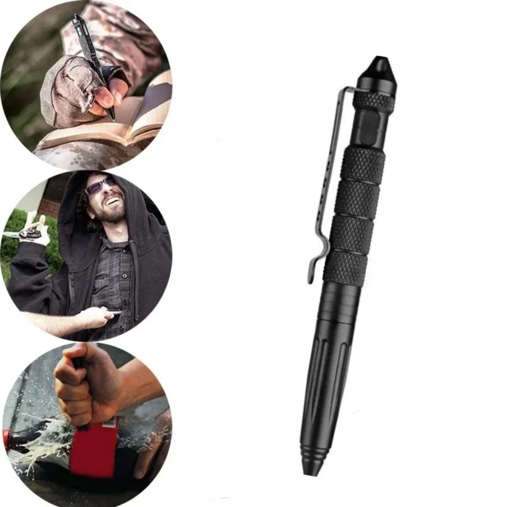 Pen Tactical Glass - Caneta Tática Multifuncional de Aço de