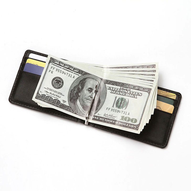 Carteira masculina de couro rf - Money Clip Magnetic avaliação e preço